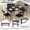 Costway 5PCS Dining Table Set for 4 Rectangular Kitchen Table & 4 Chairs with Metal Frame Cement Gray/Black